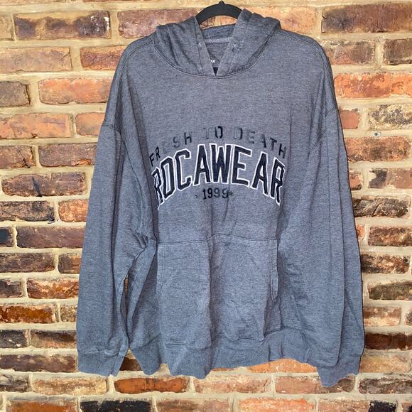 Rocawear Classic Vintage Y2K Gray Pullover Hoodie Sweatshirt Men's Size 3XB - Picture 1 of 6